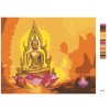 Malowanie po numerach - BUDDA W LOTOSIE NA POMARAŃCZOWYM TLE