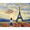 Malowanie po numerach - WIEŻA EIFFLA I KOBIETA Z PARASOLEM