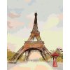 Malowanie po numerach - WIEŻA EIFFLA I KOBIETA Z CZERWONYM PARASOLEM
