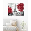 Malowanie po numerach - WIEŻA EIFFLA I CZERWONE DRZEWA