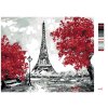 Malowanie po numerach - WIEŻA EIFFLA I CZERWONE DRZEWA