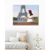 Malowanie po numerach - KOBIETA W BIAŁEJ SUKNI PRZED WIEŻĄ EIFFLA
