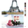 Malowanie po numerach - PARYŻ - KIELISZKI, RÓŻE I WIEŻA EIFFLA 2