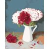 Malowanie po numerach - CZERWONE I BIAŁE PIWONIE W WAZONIE