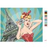 Malowanie po numerach - KOBIETA POD WIEŻĄ EIFFLA POP ART