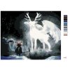 Malowanie po numerach - MAGICZNY BIAŁY JELEŃ W LESIE