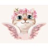 Malowanie po numerach - KOT ANIOŁ Z KWIATAMI