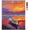 Malowanie po numerach - ŁÓDKA W PIĘKNYM ZACHODZIE SŁOŃCA