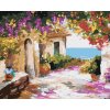Malowanie po numerach - DOM NAD MORZEM Z KWIATAMI