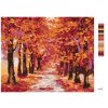 Malowanie po numerach - JESIENNY LAS W ODCIENIACH CZERWIENI