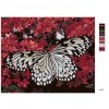 Malowanie po numerach - BIAŁY MOTYL I CZERWONE KWIATY