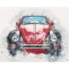 Malowanie po numerach - STARY CZERWONY SAMOCHÓD