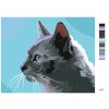 Malowanie po numerach - SZARY KOT Z PROFILU