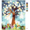 Malowanie po numerach - SERCOWE DRZEWO I KWIATY