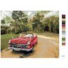 Malowanie po numerach - CZERWONY SAMOCHÓD NA DRODZE