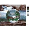 Malowanie po numerach - KRYSZTAŁOWA KULA Z ODBICIEM WODOSPADU