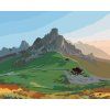 Malowanie po numerach - DOLOMITY (Wariant płótno bez ramy, Rozmiar 40x50 cm)