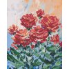 Malowanie po numerach - CZERWONE IMPRESJONISTYCZNE RÓŻE NA SZARYM TLE