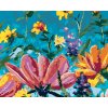 Malowanie po numerach - MIESZANKA KWIATÓW NA NIEBIESKIM TLE