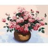Malowanie po numerach - RÓŻE W BRĄZOWYM CERAMICZNYM WAZONIE