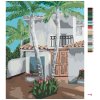 Malowanie po numerach - PALMY PRZY LETNIM DOMKU