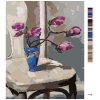 Malowanie po numerach - MAGNOLIE W WAZONIE NA KRZEŚLE
