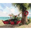 Malowanie po numerach - PALMA I DWIE ŁÓDKI