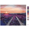 Malowanie po numerach - LAWENDOWE POLA I ZACHÓD SŁOŃCA