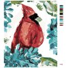 Malowanie po numerach - CZERWONY PTAK I HORTENSJE (HALEY BUSH)