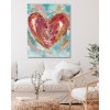 Malowanie po numerach - CZERWONE SERCE NA ZIELONYM TLE II (HALEY BUSH)