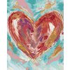 Malowanie po numerach - CZERWONE SERCE NA ZIELONYM TLE II (HALEY BUSH)