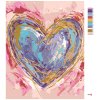 Malowanie po numerach - FIOLETOWE SERCE NA RÓŻOWYM TLE (HALEY BUSH)