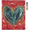 Malowanie po numerach - ZIELONE SERCE NA CZERWONYM TLE II (HALEY BUSH)
