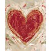 Malowanie po numerach - CZERWONE SERCE NA BEŻOWYM TLE (HALEY BUSH)