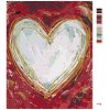 Malowanie po numerach - BIAŁE SERCE NA CZERWONYM TLE (HALEY BUSH)