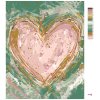 Malowanie po numerach - RÓŻOWE SERCE NA ZIELONYM TLE (HALEY BUSH)