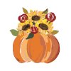 Malowanie po numerach - POMARAŃCZOWE DYNIE ZE SŁONECZNIKAMI (HALEY BUSH)