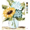 Malowanie po numerach - HORTENSJA I SŁONECZNIK W WAZONIE (HALEY BUSH)