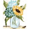 Malowanie po numerach - HORTENSJA I SŁONECZNIK W WAZONIE 2 (HALEY BUSH)