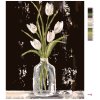 Malowanie po numerach - BIAŁE TULIPANY W SZKLANYM WAZONIE (HALEY BUSH)