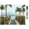 Malowanie po numerach - DROGA NA PLAŻĘ Z PALMAMI (TED DAVIS)