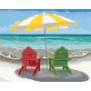 Malowanie po numerach - DREWNIANE KRZESŁO Z PARASOLEM NA PLAŻY (ROBERT JOHNSON)