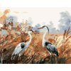 Malowanie po numerach - JESIENNY KRAJOBRAZ Z ŻURAWAMI