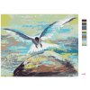 Malowanie po numerach - MEWA LECĄCA NAD MORZEM ZE SKAŁĄ W TLE