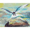 Malowanie po numerach - MEWA LECĄCA NAD MORZEM ZE SKAŁĄ W TLE