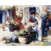 Malowanie po numerach - DZIEWCZYNA PODLEWAJĄCA KWIATY