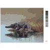 Malowanie po numerach - ALIGATOR WCHODZĄCY DO WODY II (D. RUSTY RUST)