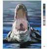 Malowanie po numerach - ALIGATOR Z OTWARTYM PYSKIEM W WODZIE (D. RUSTY RUST)