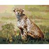 Malowanie po numerach - SIEDZĄCY GEPARD (D. RUSTY RUST) (Wariant płótno bez ramy, Rozmiar 40x50 cm)