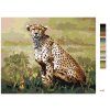 Malowanie po numerach - SIEDZĄCY GEPARD (D. RUSTY RUST) (Wariant płótno bez ramy, Rozmiar 40x50 cm)